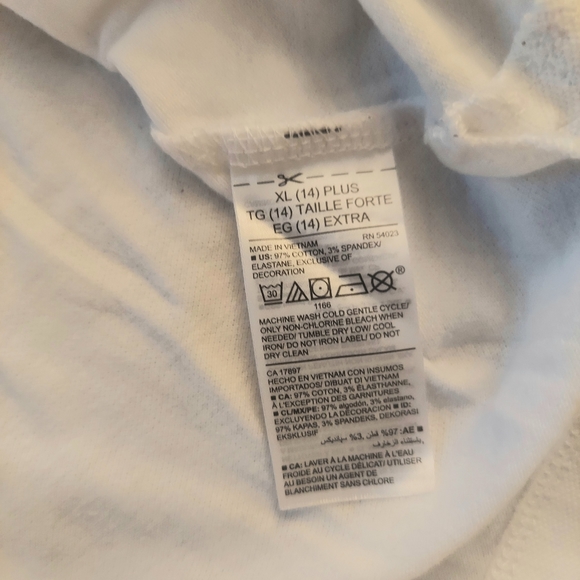 💥3/$25💥Old Navy Girls Short Sleeve Uniform Polo Shirt T-shirt White sz XL (14) - Picture 5 of 5